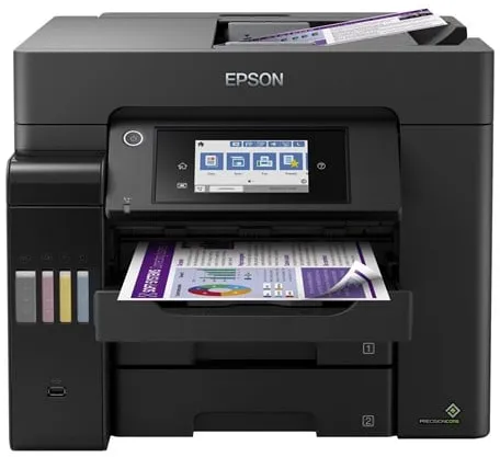 Epson EcoTank ET-5850 All in One Blækprinter Multifunktion med Fax - Farve - Blæk